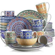 vancasso, Series Mandala, 32 Piece Porcelain Dinnerware Set, Colourful Dinner Set, Service for 8